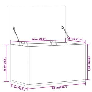 vidaXL Truhe Grau Sonoma 60x35x35 cm Holzwerkstoff