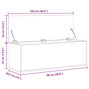 vidaXL Truhe Betongrau 102x35x35 cm Holzwerkstoff