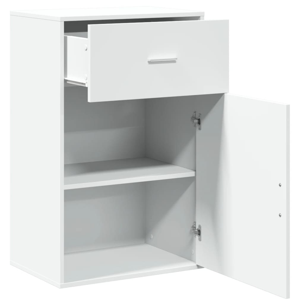 Beistellschrank Weiß 56,5x39x90 cm Holzwerkstoff Stilecasa