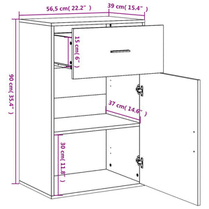 Beistellschrank Weiß 56,5x39x90 cm Holzwerkstoff Stilecasa