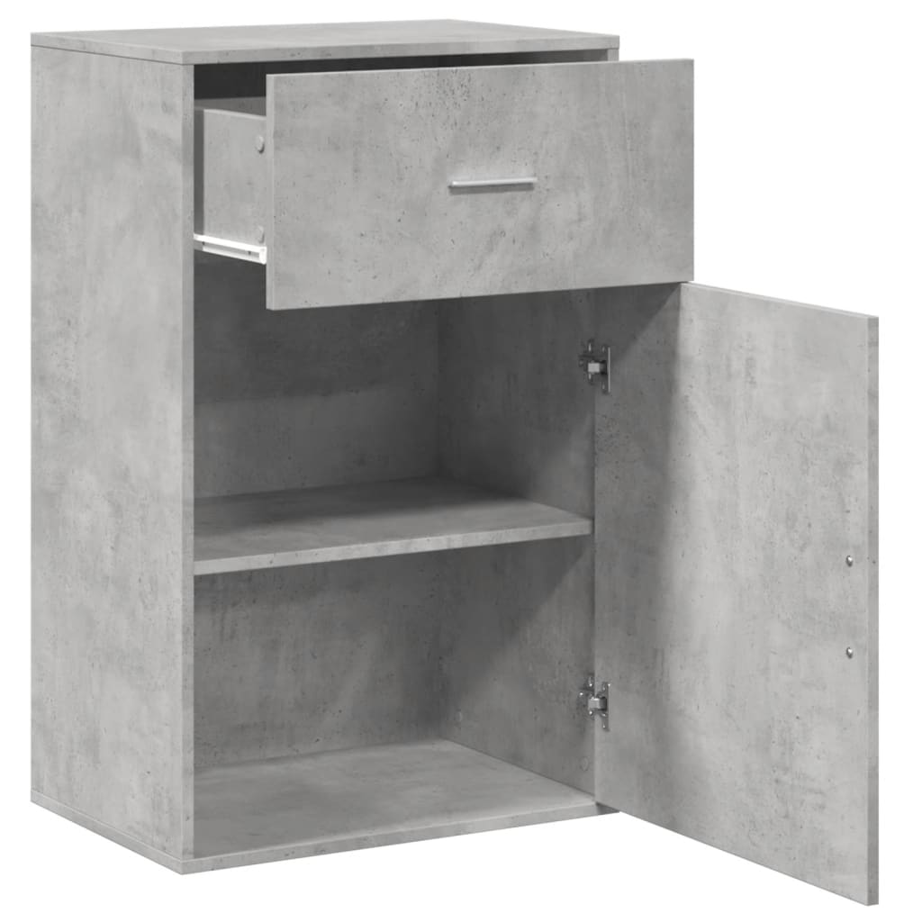 vidaXL Beistellschrank Betongrau 56,5x39x90 cm Holzwerkstoff