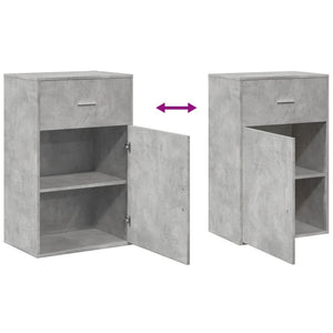 vidaXL Beistellschrank Betongrau 56,5x39x90 cm Holzwerkstoff