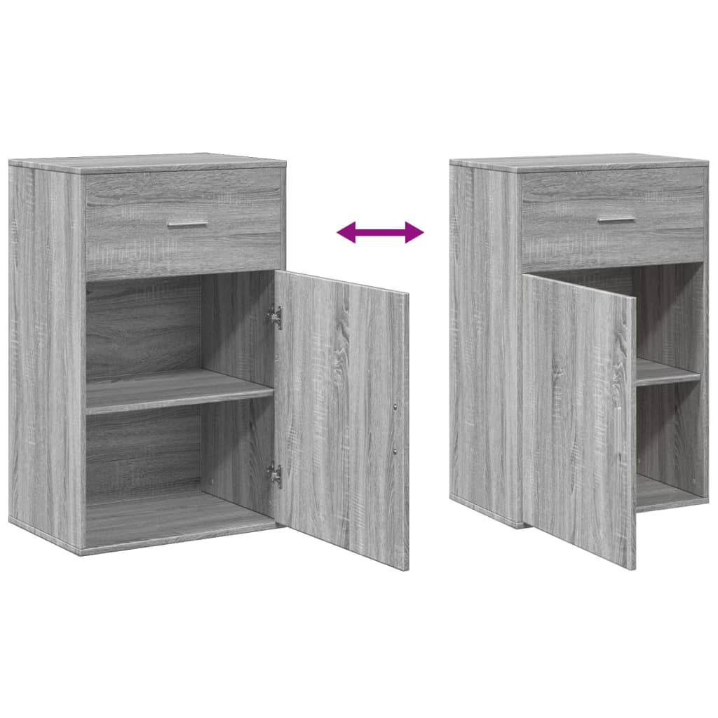 vidaXL Beistellschrank Grau Sonoma 56,5x39x90 cm Holzwerkstoff