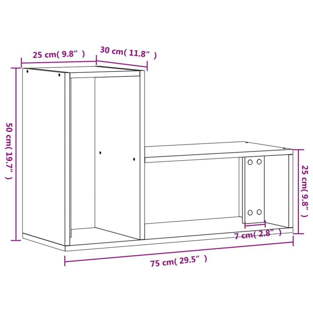 vidaXL TV-Schränke 2 Stk. Weiß 75x30x50 cm Holzwerkstoff