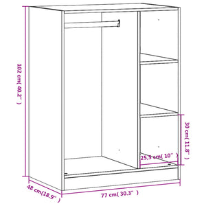 vidaXL Kleiderschrank Sonoma-Eiche 77x48x102 cm Holzwerkstoff