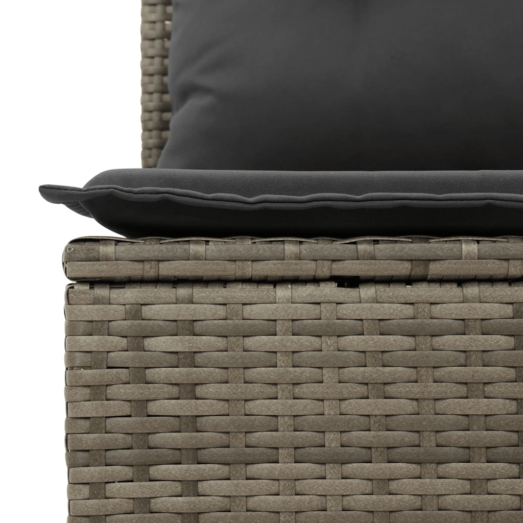 vidaXL 12-tlg. Garten-Sofagarnitur mit Kissen Grau Poly Rattan