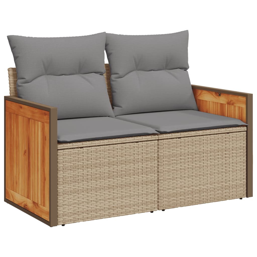 vidaXL 12-tlg. Garten-Sofagarnitur mit Kissen Grau Poly Rattan