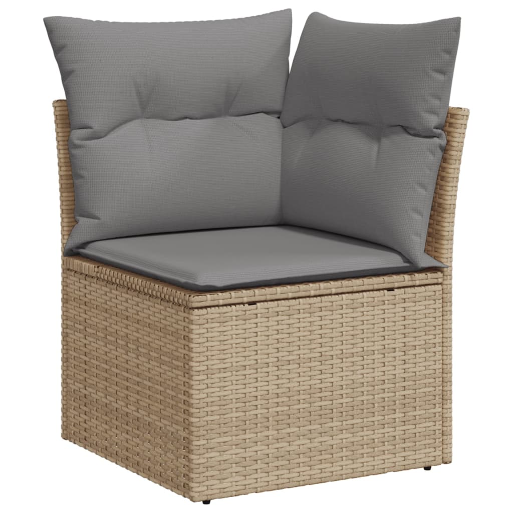 vidaXL 12-tlg. Garten-Sofagarnitur mit Kissen Grau Poly Rattan