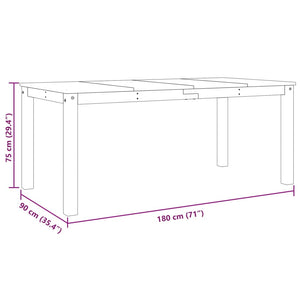 vidaXL Esstisch Panama 180x90x75 cm Massivholz Kiefer