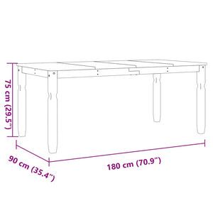 vidaXL Esstisch Corona 180x90x75 cm Massivholz Kiefer