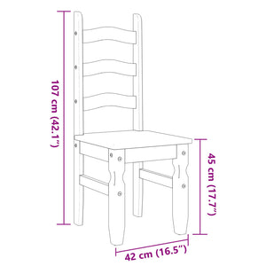 vidaXL Essstühle 2 Stk. Corona Grau 42x47x107 cm Massivholz Kiefer