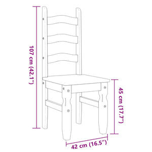 vidaXL Essstühle 2 Stk. Corona Weiß 42x47x107 cm Massivholz Kiefer