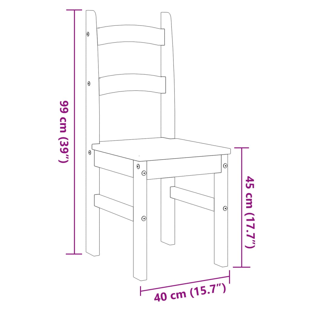 vidaXL Essstühle 2 Stk. 40x46x99 cm Massivholz Kiefer