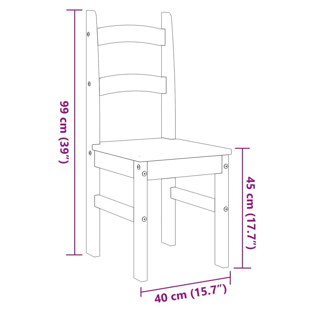 vidaXL Essstühle 2 Stk. Grau 40x46x99 cm Massivholz Kiefer