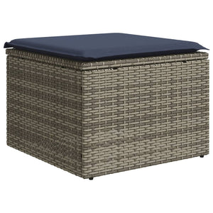 vidaXL 10-tlg. Garten-Sofagarnitur mit Kissen Schwarz Poly Rattan