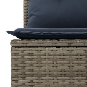 vidaXL 10-tlg. Garten-Sofagarnitur mit Kissen Schwarz Poly Rattan