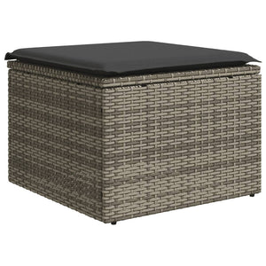 vidaXL 11-tlg. Garten-Sofagarnitur mit Kissen Schwarz Poly Rattan