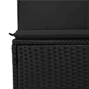 vidaXL 13-tlg. Garten-Sofagarnitur mit Kissen Schwarz Poly Rattan