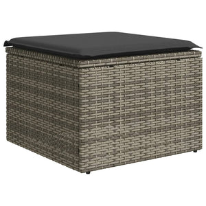 vidaXL 13-tlg. Garten-Sofagarnitur mit Kissen Grau Poly Rattan