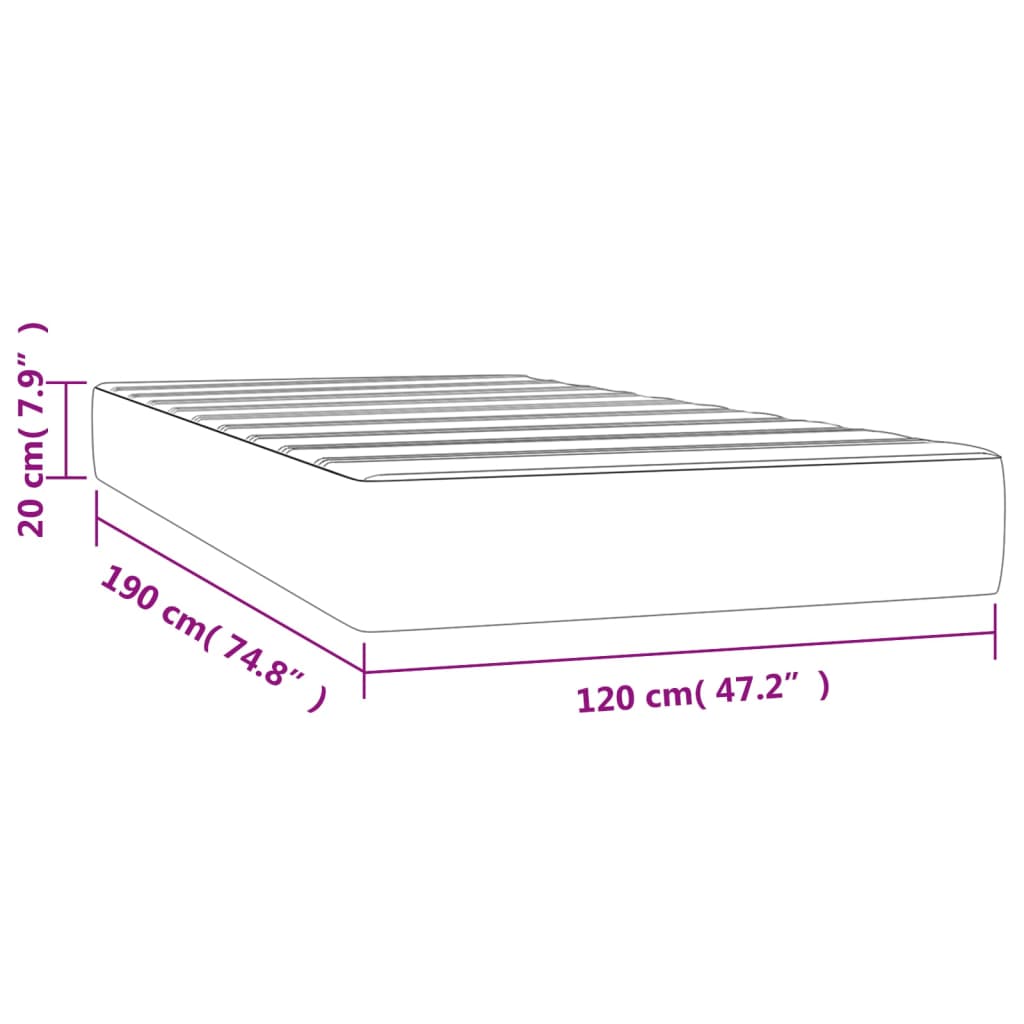 vidaXL Taschenfederkernmatratze Blau 120x190x20 cm Stoff