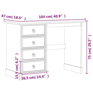 vidaXL Schminktisch Corona 104x47x75 cm Massivholz Kiefer