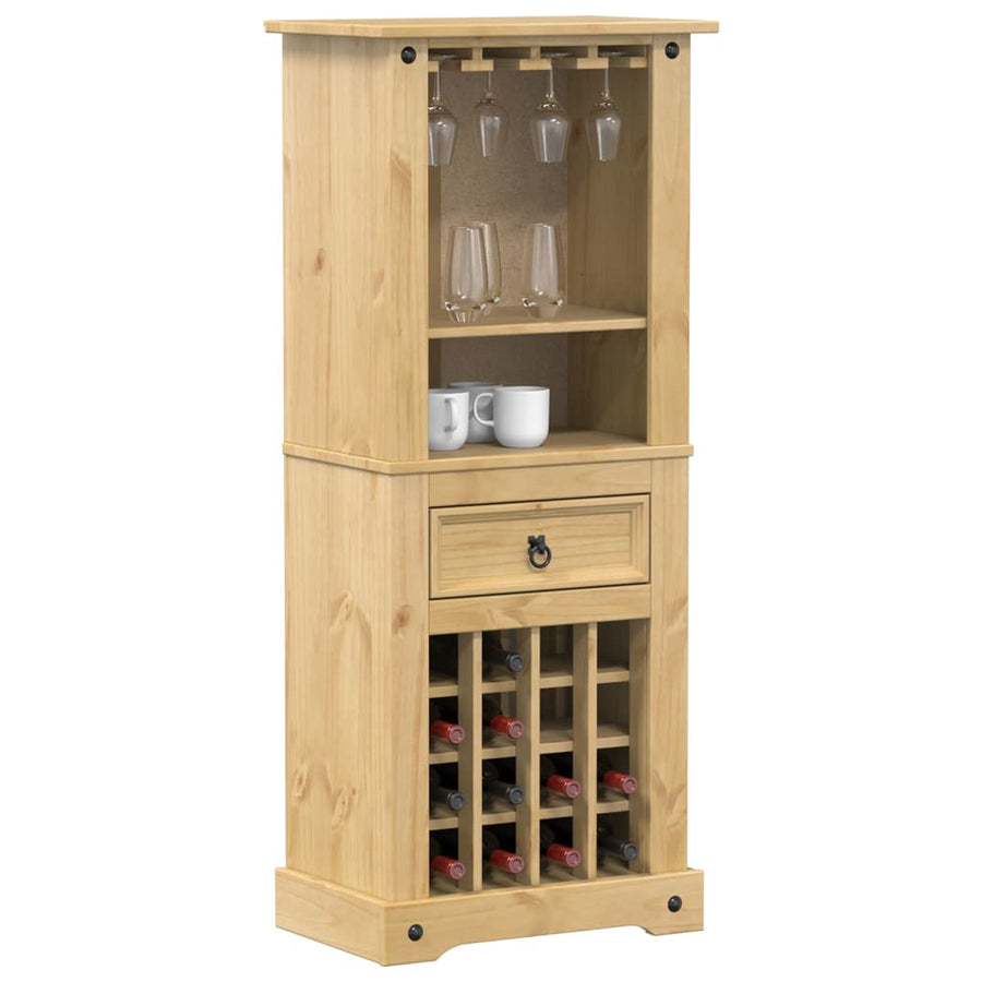 Weinregal Corona 56x35x120 cm Massivholz Kiefer Stilecasa