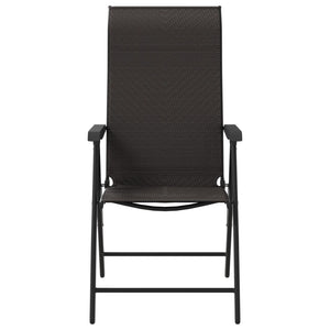 vidaXL Gartenstühle 2 Stk. Klappbar Schwarz Kaffeebraun Poly Rattan