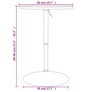 Bartisch Weiß 50x50x90 cm Holzwerkstoff Verchromter Stahl Stilecasa