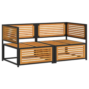 vidaXL 2-tlg. Garten-Sofa-Set mit Kissen Massivholz Akazie