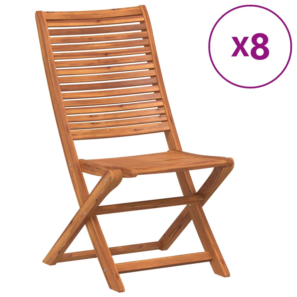 vidaXL Gartenstühle 8 Stk. Klappbar 51x66x95 cm Massivholz Akazie