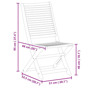 vidaXL Gartenstühle 8 Stk. Klappbar 51x66x95 cm Massivholz Akazie