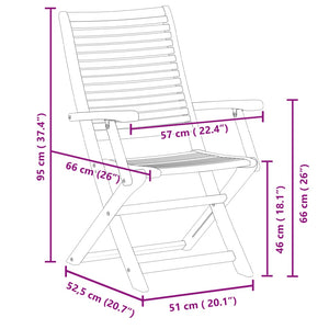 vidaXL Gartenstühle 4 Stk. Klappbar 57x66x95 cm Massivholz Akazie