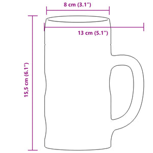 Bierkrüge mit Henkel Glas 6 Stk. 500 ml