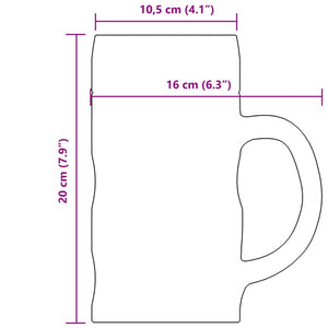 Bierkrüge mit Henkel Glas 6 Stk. 1000 ml