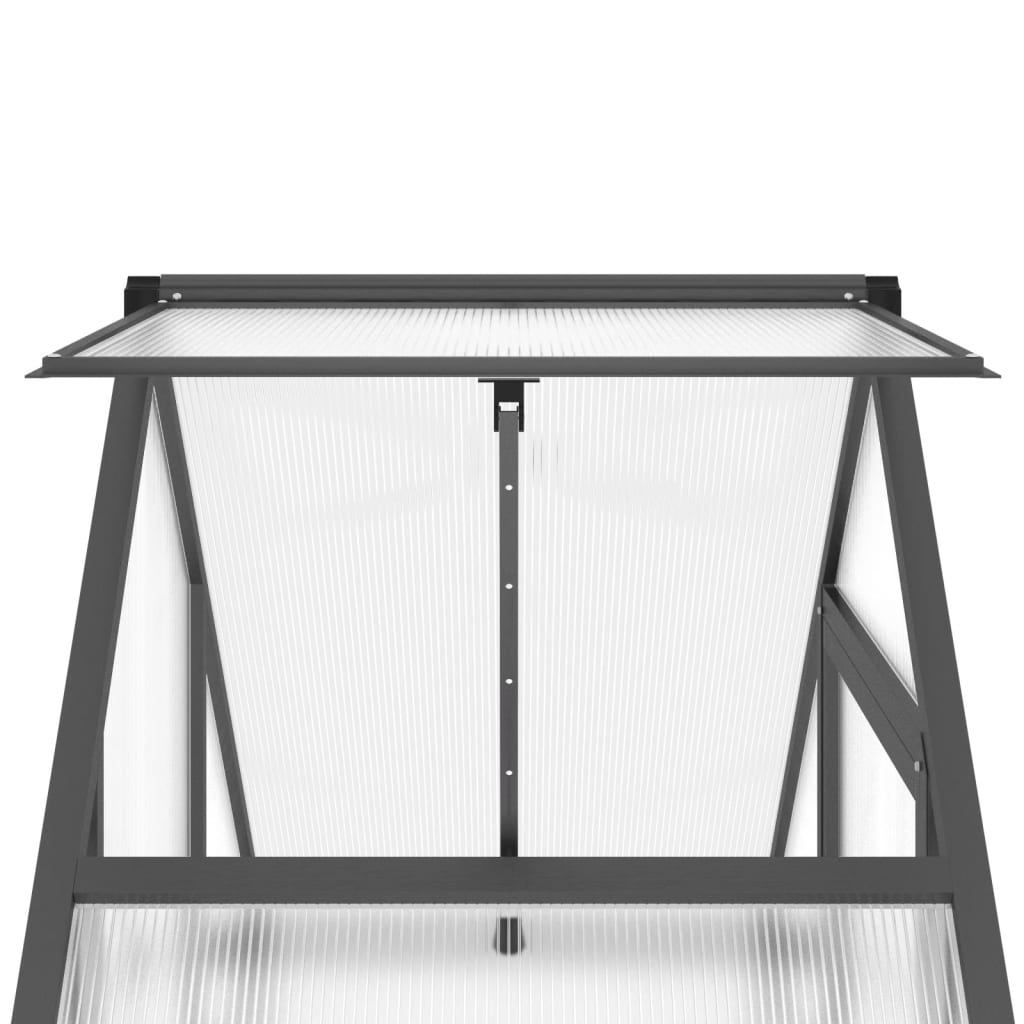 Gewächshaus mit Fundamentrahmen Anthrazit 169x58x195 cm Alu Stilecasa