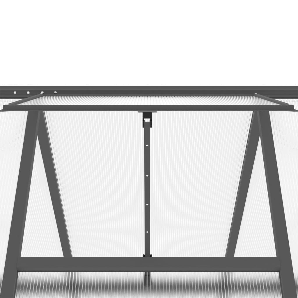 vidaXL Gewächshaus mit Fundamentrahmen Anthrazit 169x169x195 cm Alu