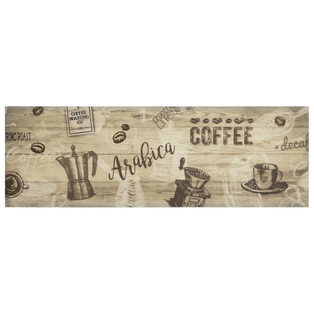 vidaXL Küchenteppich Waschbar Kaffee Braun 60x180 cm Samt