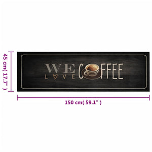 vidaXL Küchenteppich Waschbar Kaffee 45x150 cm Samt