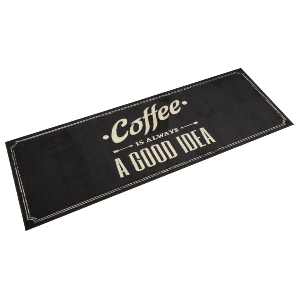 vidaXL Küchenteppich Waschbar Kaffee 60x180 cm Samt