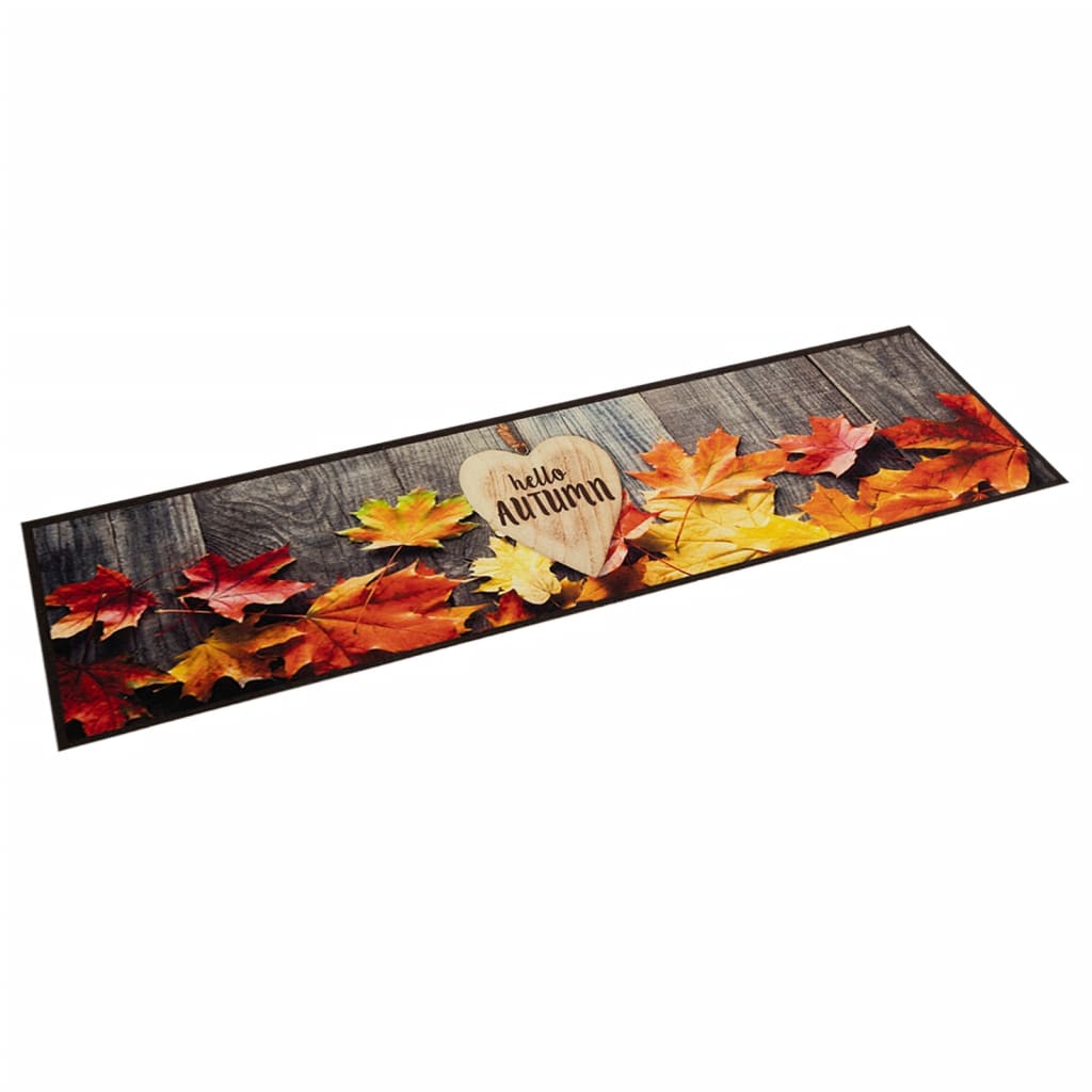 vidaXL Küchenteppich Waschbar Herbst 60x300 cm Samt