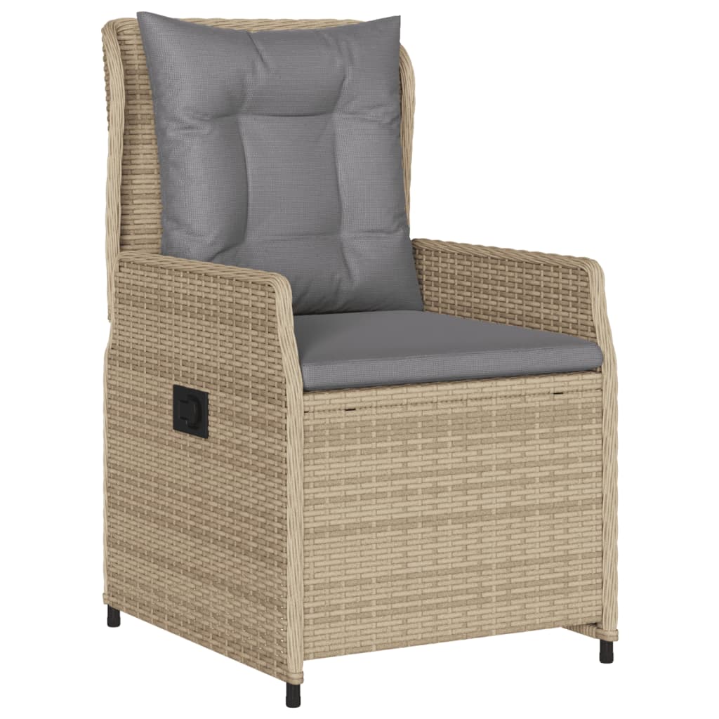 vidaXL Gartensessel 2 Stk. Verstellbar Beige Poly Rattan