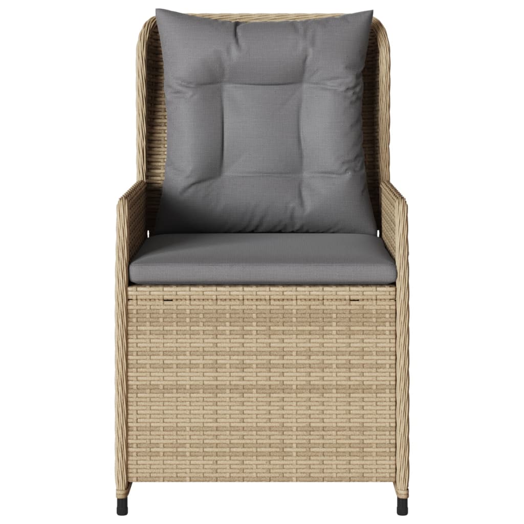 vidaXL Gartensessel 2 Stk. Verstellbar Beige Poly Rattan