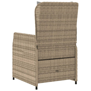 vidaXL Gartensessel 2 Stk. Verstellbar Beige Poly Rattan