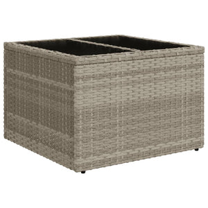 vidaXL 11-tlg. Garten-Sofagarnitur mit Kissen Hellgrau Poly Rattan