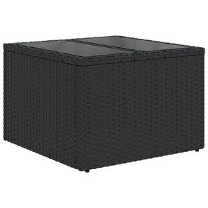 vidaXL 4-tlg. Garten-Sofagarnitur mit Kissen Schwarz Poly Rattan