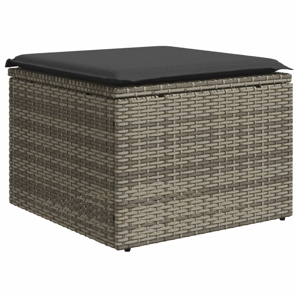 vidaXL 5-tlg. Garten-Sofagarnitur mit Kissen Grau Poly Rattan