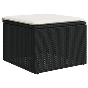 vidaXL 5-tlg. Garten-Sofagarnitur mit Kissen Schwarz Poly Rattan