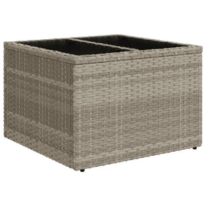 vidaXL 5-tlg. Garten-Sofagarnitur mit Kissen Hellgrau Poly Rattan