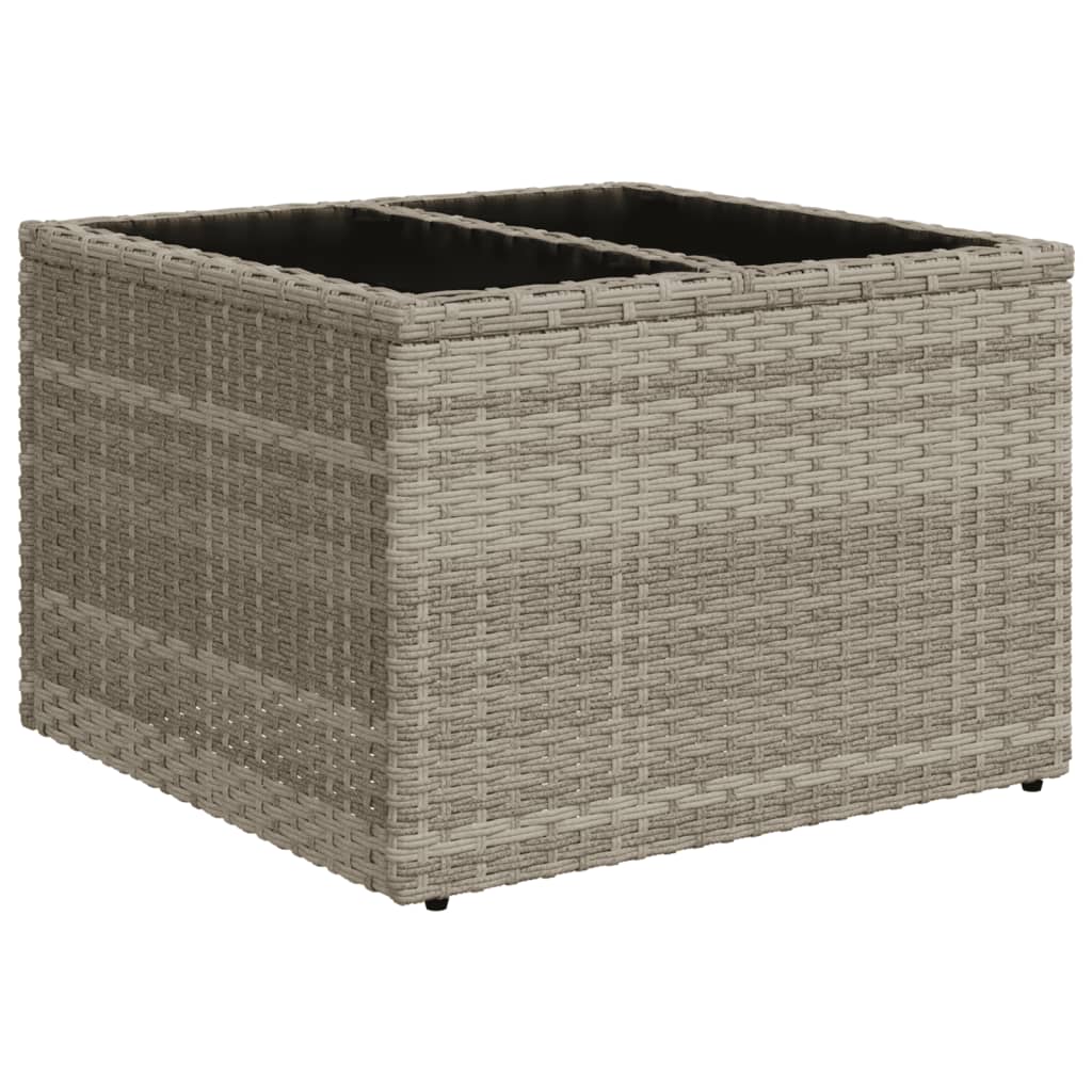 vidaXL 10-tlg. Garten-Sofagarnitur mit Kissen Hellgrau Poly Rattan