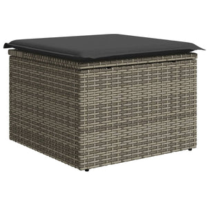 vidaXL 10-tlg. Garten-Sofagarnitur mit Kissen Hellgrau Poly Rattan